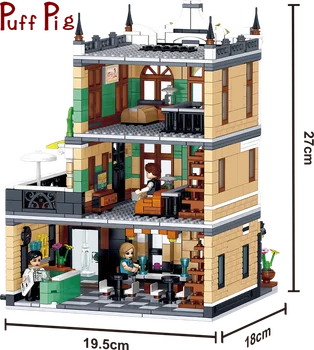 1186Pcs rzymskie restauracje City Street View Series DIY Creative Building Blocks 3D Model Bricks Educational Children Toys Gift