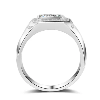14K złoto biały 1,5-karatowe złoto pierścionek z brylantem dla kobiet Fine Anillos Mujer 925 srebro biżuteria Bijoux Femme Bizuteria diamentowe kamienie