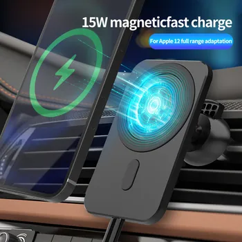 15 W magnetyczne uniwersalna bezprzewodowa ładowarka do iPhone 12 Pro MAX 12 Mini Qi Fast Magsafing Charging Mount Air Vent Phone Stand uchwyt samochodowy