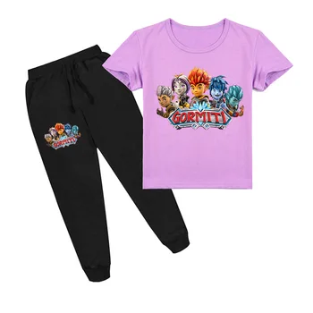 2-16Y 2020 letnia gra Gormiti zestaw ubrań dla chłopców dresy dziecięce koszulka do wypoczynku + spodnie jogging 2 szt. dziecko dziewczyny stroje