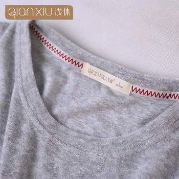 2018 Qianxiu Women ' s bamboo fibera kmitted sleepwear ladies Casual pajamas for autumn 18140
