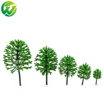 2018 popularne nowa dostawa 20szt zielone plastikowe modele drzew pociąg Kolejowy krajobraz 1:150