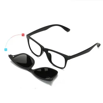 2019 Nouveau 5 piece verres polarises lunettes de soleil rzadkich aimant ensemble cadre miroir TR lunettes cadre retro lunettes Conduite