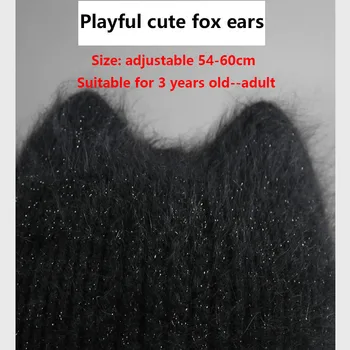 2020 Simple Girl Angora Rabbit fur ear Beanie Hat for Women Winter Skullies ciepła wełniana Panama fashion Gorros Female Bomber Cap