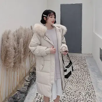 2020 Zimowa jesienna kurtka płaszcze damskie damska odzież zimowa bawełniana miękka damska długa wolna duża kurtka Ukraina plus rozmiar głównym kaptur