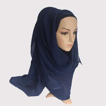 2020 kobiety prosty bawełniany szalik głowa hidżab owinąć stałe osłaniać chusteczki foulard femme opaska zmarszczenie muzułmańskie chusty turban