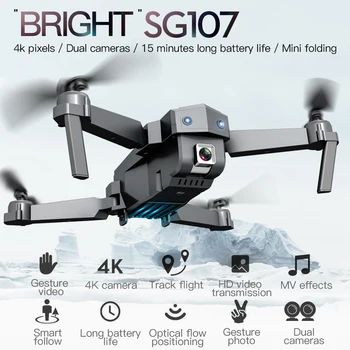 2020 nowy SG107 Mini Drone with 4K HD WIFI 1080P FPV Kamera 2.4 GHZ Quadcopter Optical Flow Quadrocoptera Camera Toys VS E58 E68