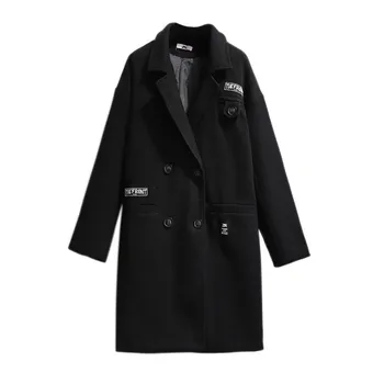 2020 zimowy płaszcz temat plus rozmiar 6XL oversize długi płaszcz z mieszanki wełny moda pasek kołnierz Pani płaszcz ciepły płaszcz