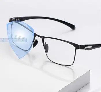 2021 Nowy Unisex Okulary Do Czytania Anty Niebieski Promień Progressive Multifocal Fotochromowego Nadwzroczność Punkty Stop Ramka Czarny Glasses1.5