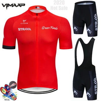 2021 nowy czerwony STRAVA Pro Bicycle Team z krótkim rękawem Koszula Ciclismo męska jazda na Rowerze Jersey lato oddychająca jazda na Rowerze odzież zestawy