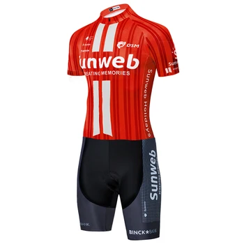 2021 pro team sunweb jazda na rowerze czerwony jazda na Rowerze skinsuit krótki rękaw lato body rower odzież MTB Ropa Ciclismo speedsuit