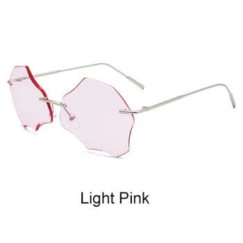 2021 płatek vintage okulary Kobiety mężczyźni podium różowy nieregularne modne okulary lentes de sol Mujer UV400