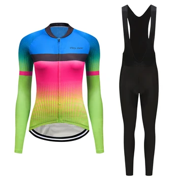 2021 women ' s cycling jersey set mtb maillot long sleeve bicycle clothing kit triathlon suit leopard bike clothes sportowa forma