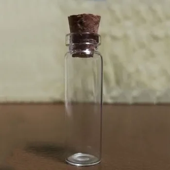 20szt 11x32 mm małe mini puste przezroczyste korka butelki szklane fiolki 2 ml