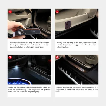 2szt bezprzewodowa led drzwi samochodu witamy laserowy projektor logo duch cień światła do wszystkich samochodów