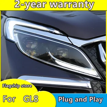 2szt reflektory led dla Buick GL8 2017-2019 led reflektory Angel eyes Full LED, światła przeciwmgielne LED, światła do jazdy dziennej