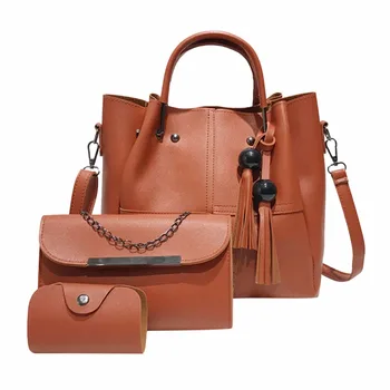 3 szt./kpl. luksusowe marki panie koraliki pędzelkiem torba dla kobiet faux leather top-handle bag Bolsos Mujer De Marca 2019 Famosa