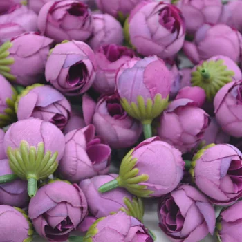 30szt 2 cm Mini sztuczne różyczki jedwabne herbaciane róże głowicy na wesele dekoracja DIY garland prezenty świąteczne dekoracje dostawy