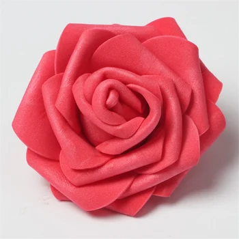 30szt 8cm sztuczne kwiaty pianki PE różowe głowice do ozdobnych wieńców ślubna zdarzenie partia dekoracji domu ogród akcesoria róże