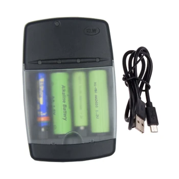 4 gniazda Smart USB ładowarka do akumulatora 1.2 V AA AAA AAA NiMh NiCd LR03 LR6 1.5 V alkaliczne inteligentna ładowarka