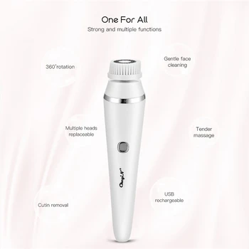 4 w 1 Facial Cleansing Brush Kit Face Roller Massager Exfoliation Deep Cleansing Blackhead Remover Wodoodporny Face Brush 48