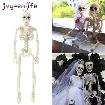 40 cm Halloween zabawny realistyczny plastikowy szkielet dynia szkielet terror dekoracje na Halloween party dekoracji domu rekwizyty ornament