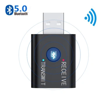 5.0 adapter Bluetooth bezpłatny napęd USB, Bluetooth, odbiornik nadajnik do PC TV audio adapter bezprzewodowy Aux receptor przycisk odtwarzania