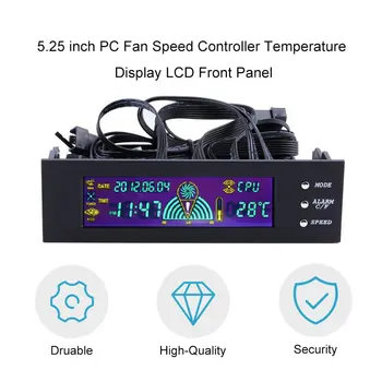 5.25 inch PC Fan Speed Controller Temperature Display LCD Front Panel Durable Controller Air-cooled Fan Control