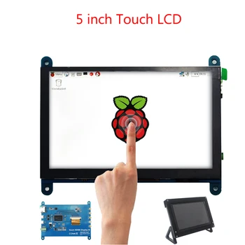 5-calowy Raspberry Pi 4 ekran dotykowy 800x480 pojemnościowy wyświetlacz LCD + uchwyt do KOMPUTERA Lapto dla Raspberry Pi 4B/3B+/3Bp Free Drive