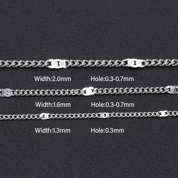 5 m/lot cienka szerokość 1,3 mm 1,6 mm 2,0 mm metalowy łańcuch DIY biżuteria ręcznie rzemiosła bransoletka naszyjnik wisiorek produkcja miedzi łańcucha