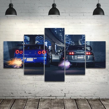 5 szt ścienny art ramka GTR R34 VS Supra vehicle modern 5 panel canvas painting HD print do salonu home decor plakat