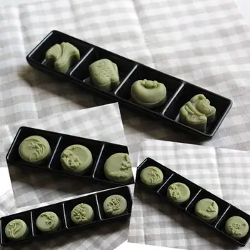 50g Moon Cake Mold 4 Plum Orchid Stamps Mooncake Hand Pressure Pastry Mold DIY