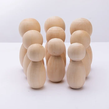 50szt 60/70/80 mm drewniany kołek lalka klon неокрашенный ręcznie niedokończony wystrój lalka ząbkowanie zabawki DIY drewniane puste lalki produkty dla dzieci