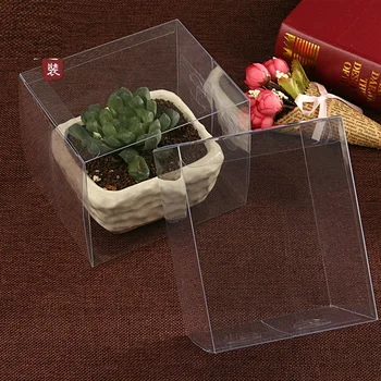 5xWx5cm przezroczysty wodoodporny, przezroczysty plastik Tuck Top PVC skrzyni zabawki wyświetlacz pudełko herbaty jedzenie opakowanie pudełko poprawiny pamiątki Boxe