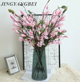 76 cm 7 Rozdział Magnolia sztuczny kwiat Юлань ślubne jedwabne kwiaty centralne fałszywe stół kwiat dekoracji domu