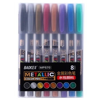 8 kolorów metalowy uchwyt woda marker farba pędzel stały rysunek DIY album szkło papier kolor znacznik kreślarskie, zestaw kosmetyków