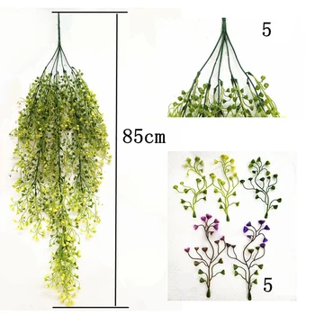 80 cm 1szt sztuczne kwiaty winorośli liść bluszczu fałszywe rośliny sztuczne, rośliny Zielona girlanda strona główna poprawiny dekoracji