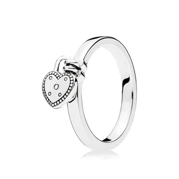 925 Srebro Panie Kobiety Kolor Srebrny Kolor Pierścień Biżuteria Logo Podpis Kryształ Wisiorek Serce Pierścień Dla Kobiet Biżuteria