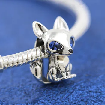 925Silver2020 New Autumn Blue-Eyed Fox Charms, Beads Fit Bracelet Original DIY Fine Jewellery For Women Gift