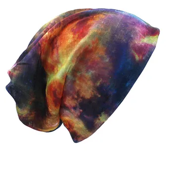 ALTOBEFUN slim Galaxy projekt Skullies i czapka marka jesień i zima podwójnego przeznaczenia kapelusze dla kobiet Panie szalik maska do twarzy BHT012