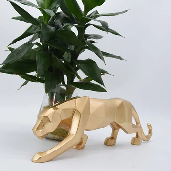 Akcesoria do dekoracji stołu figurka gepard pomnik żywicy nowoczesny wystrój dekoracyjne 3D rzeźby zwierząt ozdoby stołowe