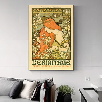 Alfons Mucha słynny obraz vintage ilustracji płótnie plakaty i reprodukcje ścienne artystyczne wzory do dekoracji w domu w salonie