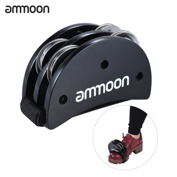 Ammoon Foot Jingle Tambourine eliptyczny Cajon Box Drum Companion akcesoria do ręcznych instrumentów perkusyjnych czarny