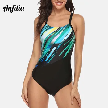Anfilia Women ' s One Piece Sports Swimwear sportowiec sportowy strój kąpielowy bikini stroje kąpielowe strój kąpielowy