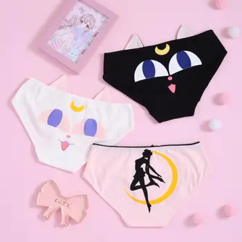 Anime Cosplay Bielizna Sailor Moon Цукино Usagi Kot Lolita Majtki Słodkie Loli Bawełnianej Bielizny Intymne Majtki Figi Prezent