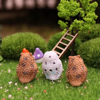 BAIUFOR mini żywica Sowa rzemiosło model, anime, rysunek, miniaturowa figurka zabawka dla dzieci prezent na urodziny lalka dom dekoracji samochodu