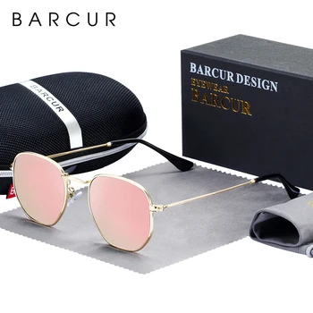 BARCUR okulary Mężczyźni Kobiety marka projekt UV400 lustro męskie okulary przeciwsłoneczne retro lustro glassses 22 mm vintage okulary akcesoria