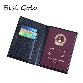 BISI GORO Fashion Passport Cover Luxury Leather Elegant Women Men Passport Ticket Holder Universal World Cover On Passport Case