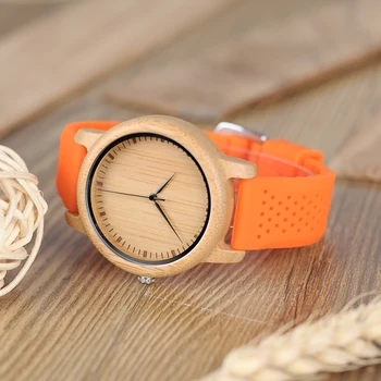 BOBO BIRD ręcznie bambusowe zegarki damskie zegarek kwarcowy zegarek mody zegarek z silikonowym paskiem reloj mujer V-08 Hot Selling