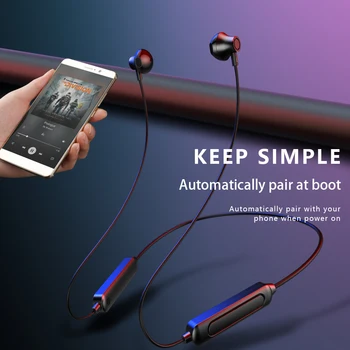 Bezprzewodowe słuchawki Bluetooth magnetyczna Bieżnia sportowa zestaw wodoodporny IPX5 muzyczne słuchawki-słuchawki z mikrofonem